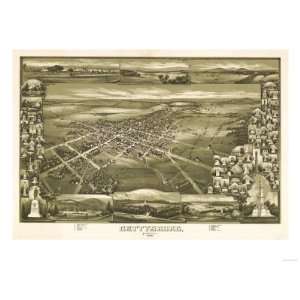  Gettysburg, Pennsylvania   Panoramic Map Premium Poster 