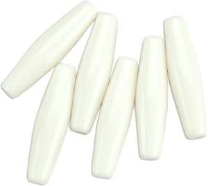   Synthetic Bone Beads 1 1/2 6/Pkg Ivory by Leather 