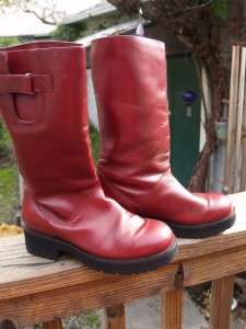 Red Leather Boots by SIMPLE Sz 8 US / 39 Euro  