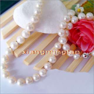 AAAAA+189 10mm REAL south sea white pearl necklace 14K  
