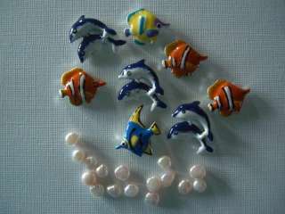 Fish & Pearls 2 Hole Beads