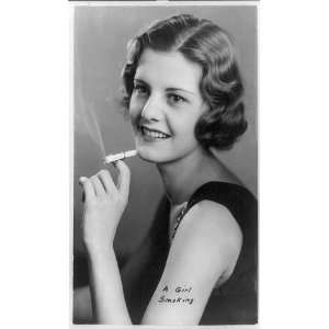  Girl smoking,cigarette holder,ring,women,c1935