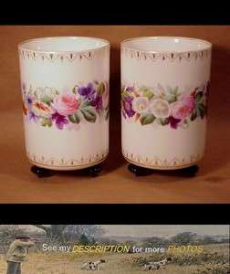 Great 1840 70s Pr Old Paris French Porcelain Cache Pot Vases Hand 