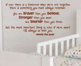 Winnie the Pooh Vinyl Wall Art Sticker Decal Quote Inspirational 