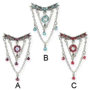  Reversed chandelier navel ring, purple   A Jewelry
