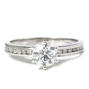  REAL 1.10CT CHANNEL SET ETERNITY ENGAGEMENT RING 14K WHITE 