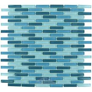  Optimal tile   3/8 x 1 7/8 slim glass mosaic in sky blue 