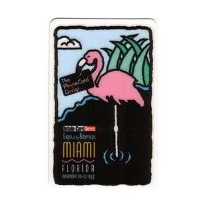    5m Intele Card News Expo 11/97 Miami Florida Artwork of Flamingo