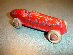   Vtg Lead Slush Cast Barclay Manoil 1920s 1930s Toy Red Race Car FAST