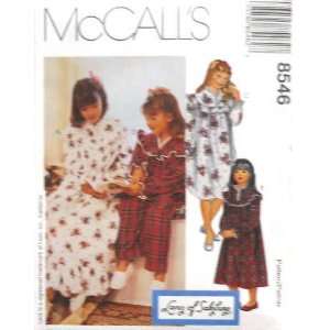  McCalls Sewing Pattern 8546 Girls Nightgown, Nightshirt 
