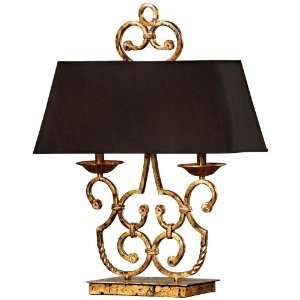  Nottingham Gold Leaf and Black 2 Light Table Lamp