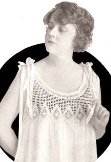 Vintage Antique Filet Crochet Nightgown Yoke PATTERN D  