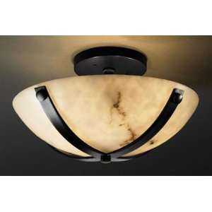 Justice Design FAL 8760 FLAT LumenAria Dakota Semi Flush Ceiling Light 