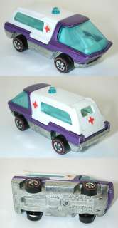 Redline Hotwheels Purple 1970 Heavyweights Ambulance  