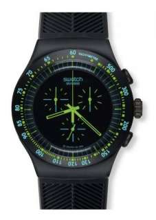 Swatch Green In Dark Chronograph Rubber Strap YOB100  
