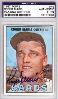 Roger Maris Autographed Signed 1967 Topps Card PSA/DNA #83191620 