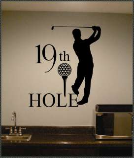 Golf 19th Hole Sports Vinyl Wall Lettering Quote Bar Decal Large Size 