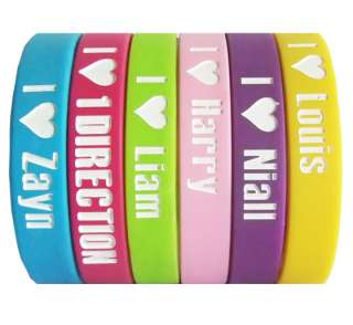 Love 1 ONE DIRECTION Zayn Liam Harry Niall Louis silicone wristbands 