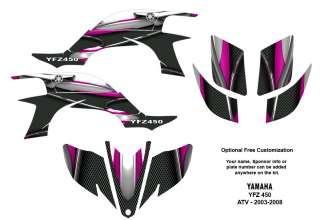 YAMAHA YFZ450 Atv Graphic Decal Sticker Kit #5600 Hot Pink  