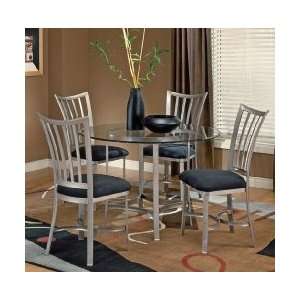  Hillsdale Delray Glass Dining Set with Pewter Chairs