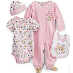   Girl 4 pc Layette Gift Set Lt Pink Little Sweetie Size 0 3 month