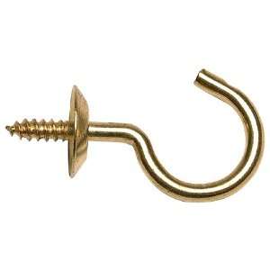 10 Pack Stanley Hardware 75 9020 3/4 Cup Hooks   Bright Brass 5 per 