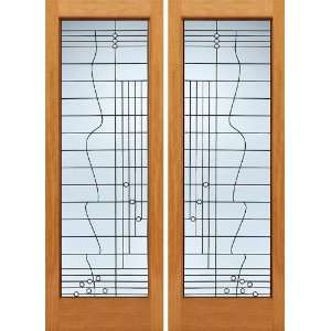 908 2 64x80 (5 4x6 8) Pair of Full Screened Beveled Glass Doors 
