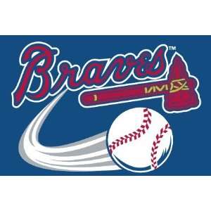 Atlanta Braves Tufted Floor Rug   MLB Baseball Fan Shop Sports Team 