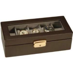   Leather Watch Box   10W x 3H in.   928 6 BROWN PERS