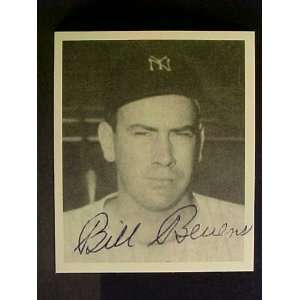 Bill Bevins New York Yankees #22 1948 Bowman Reprint Signed Baseball 