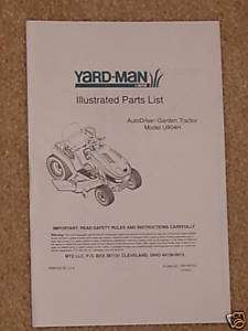 MTD YardMan Hydro U804H Lawn Garden Tractor Part Manual  