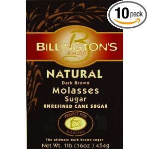 Billingtons Natural Dark Brown Molasses Sugar, 16 Ounce Bags (Pack of 