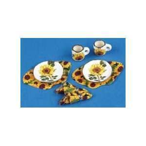  Miniature Sunflower Place Setting for 2 sold at Miniatures 
