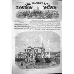   1864 Thames Embankment Works Westminster Bridge London