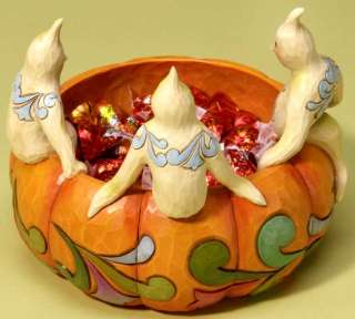 2011 JIM SHORE *GHOSTS ON PUMPKIN CANDY DISH*, FREE S/H  