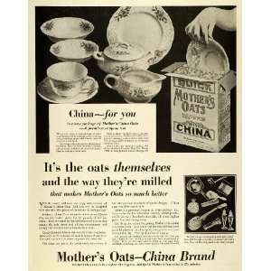  1930 Ad Quaker Quick Mothers Oats Breakfast Fine China 