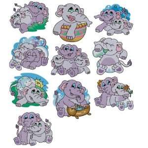  Elephant Babies Collection Embroidery Designs on Multi Format 
