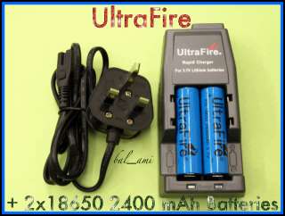 UltraFire WF139 Charger + 2x18650 3.7V 2400 mAh Battery  