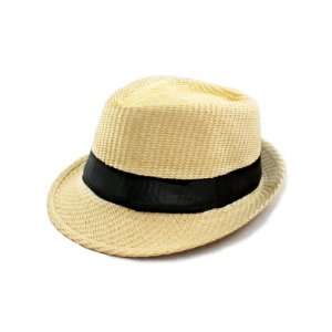  Stylish Yellow Flax Design Fedora Hat for Men and Women Sports