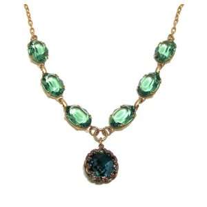 Catherine Popesco 14K Gold Plated Indian Sapphire and Marine Faceted 