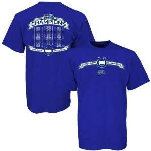Indianapolis Colts Super Bowl XLI Champions Blue Team Roster Youth T 