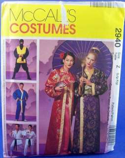 McCalls 2940 Geisha Ninja Kimono Sz L XL Men Women  