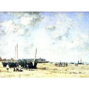   painting name The Beach at Berck, By Boudin Eugène 