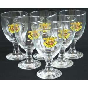   Set of 6 Grimbergen Belgian Abbey Beer Glasses 