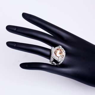 Big cz White Gold Plated Crystal Fashion Ring 20R  