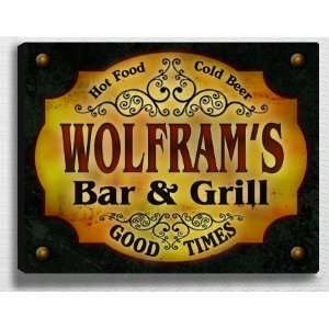  Wolframs Bar & Grill 14 x 11 Collectible Stretched 