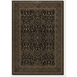  92 x 126 Area Rug Persian Floral Pattern in Black 