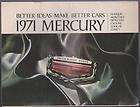 1971 Mercury Full Line Original Factory Sales Brochure