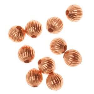  Real Copper Fluted Round Metal Beads 4mm (144) Arts 