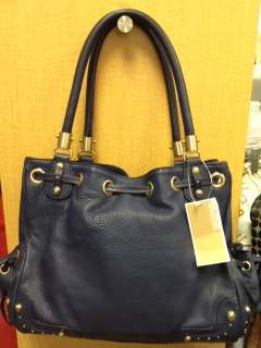 Michael Kors Leather Blue Satchel Handbag  